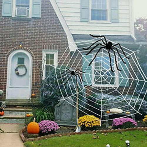 גדול נמתח עכביש אינטרנט ליל כל הקדושים קורי עכביש מסיבת עיצוב הבית רדוף רוחות בית ליל כל הקדושים מפחיד מסיבת סצנת אבזרי