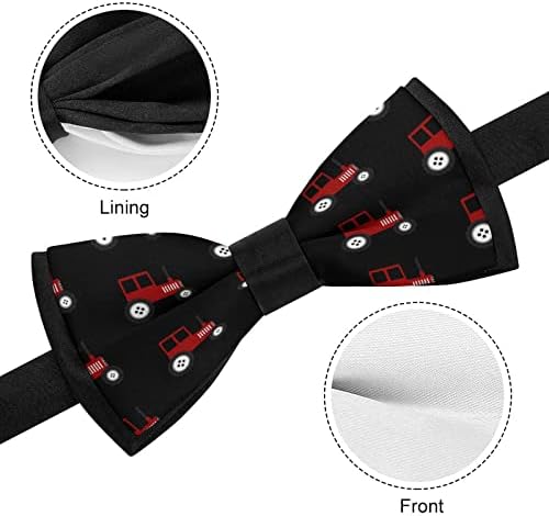 אדום טרקטור גברים של מראש קשור עניבות פרפר מתכוונן מודפס חידוש עניבה
