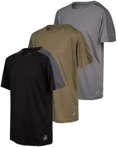 גוף כפפת בנים ספורט חולצה - 3 חבילה פעיל ביצועים כושר יבש ספורט טי