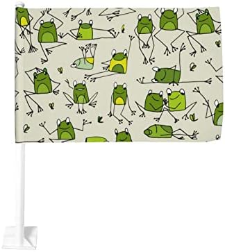 דגל מכוניות מצחיק צפרדעים דגל 12 × 18 אינץ