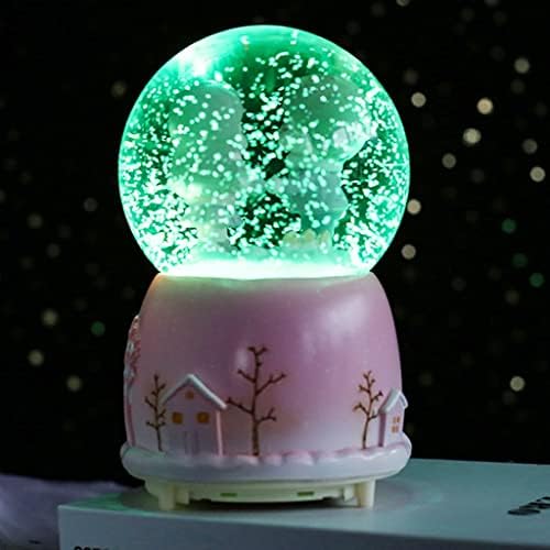 Dlvkhkl אורות צבע יצירתיים צפים פתיתי שלג אור ירח לבן זוג זכוכית כדורי כדורי קופסת מוסיקה קופסת טנאבאטה מתנה ליום הולדת