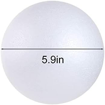 CCINEE 6 יחידות כדורי קצף לבנים, כדורי קצף מלאכתית עגולה 6 אינץ