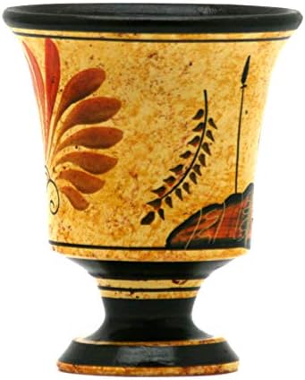 גביע פיתגורה של פיתגורה כוס חרס יוונית של אלת הצדק אתנה 4.33 אינץ '