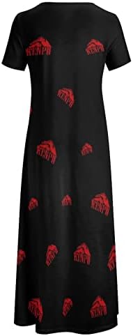 אמריקאי קנפו קראטה יד נשים של קצר שרוול עגול צוואר ארוך מקסי שמלות מודפס קיץ