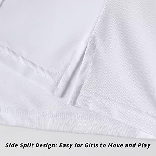 בנות ללא שרוולים גולף פולו חולצות עם צוואר אתלטי טניס חולצות בגדים לגילאי 6-13