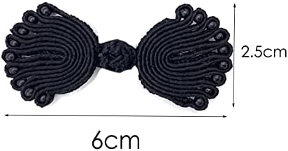 Evago 10 זוגות קשרים סיניים כפתורי צפרדע סגירת תפירה תפירה עבור מעילי גלימת סוודר צעיף קרדיגן ותלבושות תלבושת, שחור