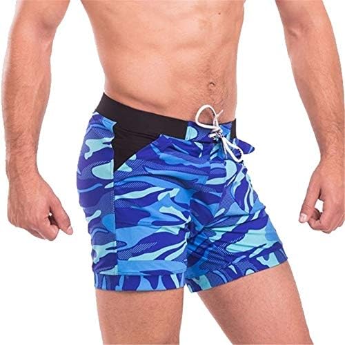 גברים בגד ים מהיר יבש מכנסיים קצרים בגדי ים עם רשת רירית הסוואה שחייה כושר קצר מכנסיים