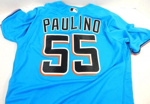 מיאמי מרלינס פאולינו 55 משחק הונפק כחול ג'רזי 44 DP22295 - משחק גופיות MLB משומשות