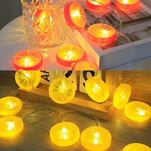 אורות מיתרי לימון לימון, אורות מיתרים תלויים בסוללה אורות פיות LED חמודים למסיבת יום הולדת לחתונה חדר שינה קישוט ביתי