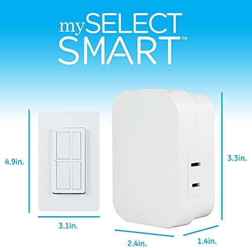MySeleectSmart Ge Dimbable Switch Control Wireless, ON/OFF & Full, Outlet 1, 150 ft. נמשך בין מקלט Plug-in,