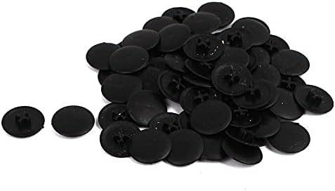 המקור מפת 17 ממ קוטר עגול ריהוט קישוט פיליפס בורג כובעים של פלסטיק, 60 יחידות שחור