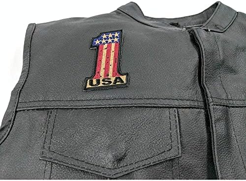 בציר מראה ארה ב 1 ברזל על תיקון גאווה אופנוען פטריוטי צבאי אמריקאי דגל