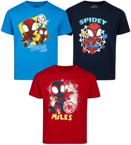 מארוול ילדים קטנים נוקמי חולצה 3 חבילה: ספיידרמן, האלק, קפטן אמריקה, איש ברזל