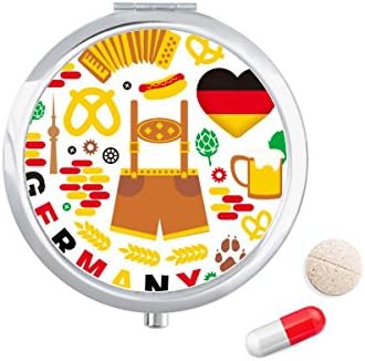 גרמניה מכס ציון דרך דגל תרבות גלולת מקרה כיס רפואת אחסון תיבת מיכל מתקן