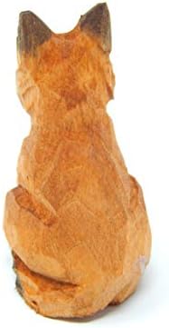 סללה פסל שועל אדום פסל פסל פסל עץ קטן פסול פסול אמנות גילוף חיות מיניאטורות