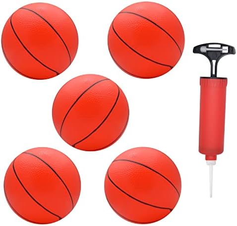 6 מיני כדורסל 5 חבילה עם פרימיום משאבת-גומי קופצני כדורי כדורסל חישוק מקורה או אימון, ילדים צעצועי בני בנות,חג המולד