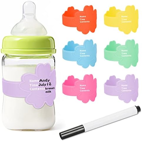 תינוק בקבוק תוויות עבור מעון יום,מקורי פרח עיצוב עבור לכתוב ושימוש חוזר תינוק בקבוק תוויות 6 חבילות להשתמש כדי להתאים