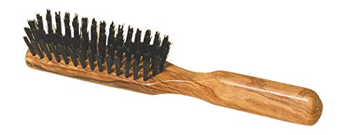 מברשת שיער של זיפת הבר בר מחדש עם ידית עץ זית שעווה, 8-1/8 אינץ '
