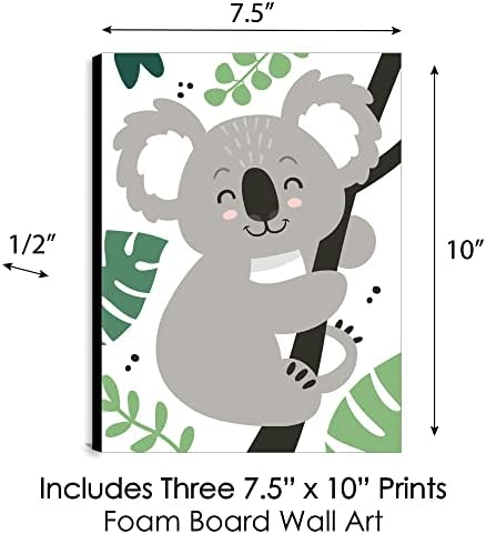 קואלה חמוד - דוב משתלת קיר אמנות ועיצוב חדר ילדים - 7.5 על 10 אינץ ' - סט של 3 הדפסים