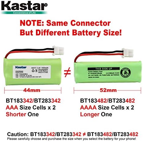 Kastar 6-Pack aaax2 2.4V 1000mah 5264 Ni-MH סוללה נטענת ל- BT-166342 BT-266342 BT-283342 AT & T EL51100 EL51200