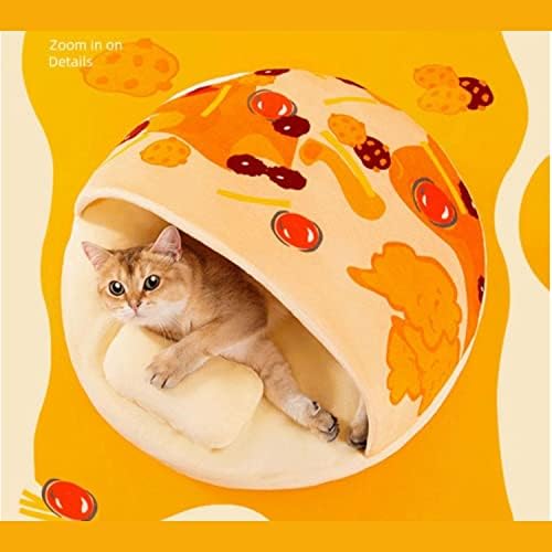 חצי סגור חתול מיטה-יפה עגול מזון הדפסת מלונה חתול מיטת מחצלת כרית מיטת בית חתלתול חמוד חתול רך מערת מיטה עבור כלב