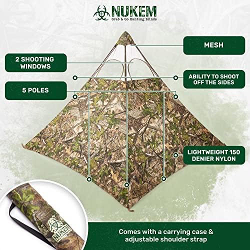 Nukem Grab & Go Hunting Ground Blind - קל משקל פופ -אפ פופ -אפ טורקיה וצבי עיוור