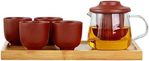 Wionc חול סגול קונג פו סט תה זכוכית קומקום סיר אחד וארבע כוסות אביזרי טקס תה ביתיים