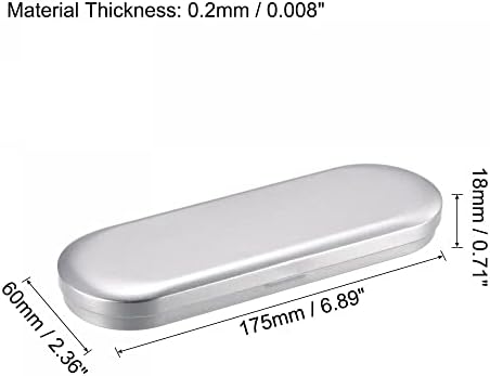 קופסת פח מתכת UXCell, 6 יחידות 6.89 x 2.36 x 0.71 מלבני מלבני ריק פח מלבני עם מכסים צירים