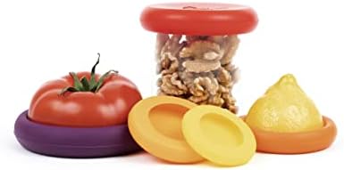 מחבקי מזון 5 יחידות חוסכי מזון סיליקון לשימוש חוזר / חינם ומדיח כלים / אחסון תוצרת פירות וירקות לבצל, עגבנייה, לימון,