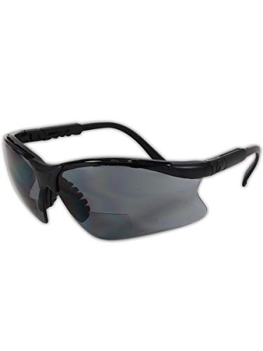 בטיחות שער 16 מג 'עקרב משקפי בטיחות עקרב, הגדלה של דיופטר 2.0, עדשה אפורה, מסגרת שחורה