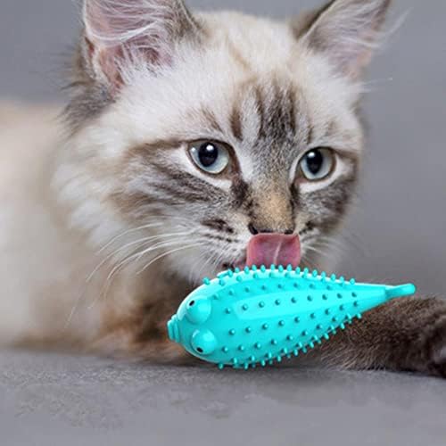 OALLK חתול צעצוע דגים מעצבת מברשת שיניים סימולציה של קטניפ הניתן למילוי שיני דגים ניקוי רע לעיסה טוחנת
