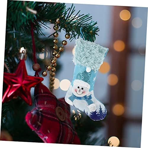 צעצועים 2 יחידים קישוטי חג המולד שקיות גרבי חג המולד שקיות סט גרביים גרביים כחולות שמיים גדולות