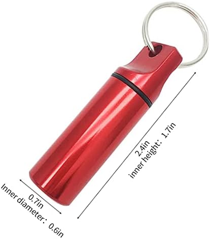 3 חתיכות מיני נייד תיבת הגלולה עמיד למים אלומיניום סגסוגת גלולת מקרה רפואת בקבוק סמים מיכל עם מחזיק מפתחות עבור