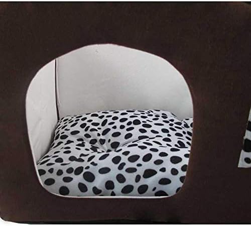 WSSBK בית חיות מחמד מיטה מתקפלת עם מחצלת כלב חורפי רך גור כלבי כרית כרית בית מלונה קן כלב חתולי מיטה שני גג