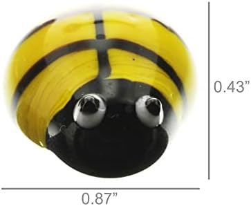 הומארט-סט של 5 דבורי זכוכית-צהוב ושחור