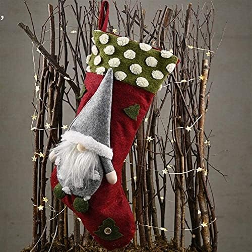 Alremo Huangxing - תיק מתנה של Sock Sock Sceck Big לקישוט עצים קישוט לחג המולד תיק קנדי ​​שקית, קישוטים לחג המולד