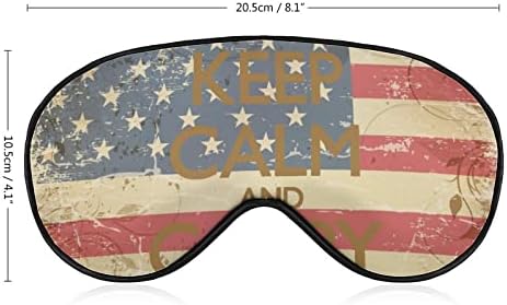 שמור על רגוע והמשיך על דגל אמריקאי מסכת שינה קלת משקל מכסה עיניים מסכת עיניים מכסה עם רצועה מתכווננת לגברים נשים