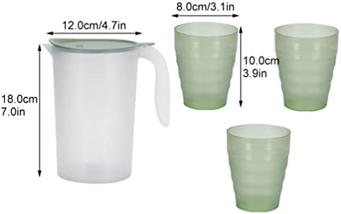קנקן מים לוקסשיני קנקן מים קנקן פלסטיק גדול עם מכסה ומידה קפה מים קרים חמים כד מים למשקאות צנצנת קומקום תה קרח עם 3 כוסות 1400