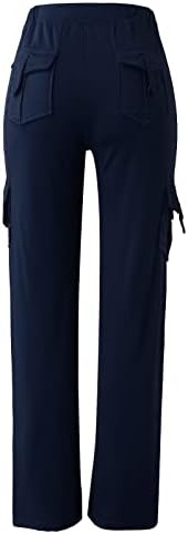 HIUARA 2023 מכנסי יוגה עם מותניים גבוהות לנשים כפתורי יוגה מכנסיים מתלקחים עם כיסים מכנסי טרנינג רחבים מכנסיים