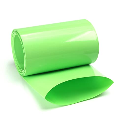Aicosineg Fruit Sulding Green Studation Chrink Wrap PVC חומר 4.06 אינץ 'שטוח באורך 16.40 רגל עבור 2 × 18650 סוללות 1 יחידות