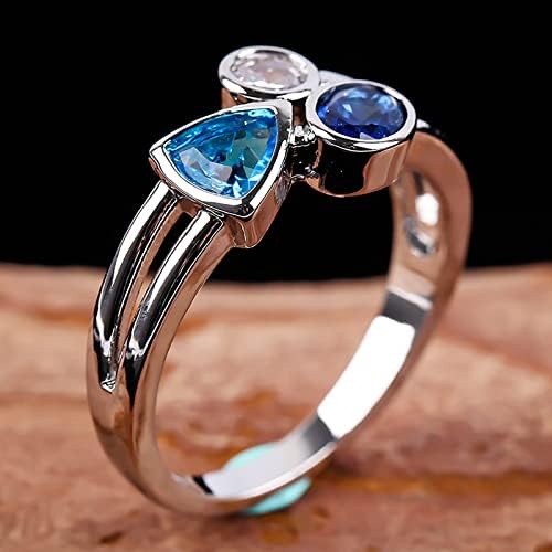 2023 חדש מעודן אישיות סדיר טריקולור אבן טבעת לנשים אירוסין טבעת תכשיטי מתנות נשים אירוסין טבעות