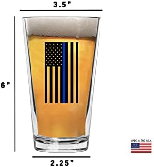 נוכלים נהר טקטי דק כחול קו בירה זכוכית שתיית כוס פיינט 16 עוז פאב מתנה עבור משטרת קצין אכיפת החוק