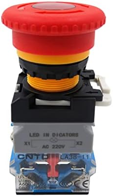 XJIM LA38 עצירה חירום כוח אור 22 ממ מתגי פטריות ראש על כפתור כפתור מתג LED LA38-11ZSD40 220V 24V LAY38-11D