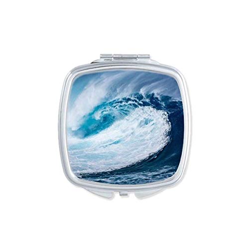 לבן גל ים מים מדע טבע תמונה מראה נייד קומפקטי כיס איפור כפול צדדי זכוכית