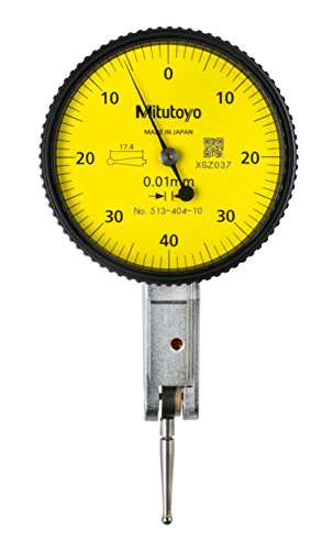 Mitutoyo 513-404-10a Dial Ti, Mid, Std 0.8 ממ, 3 מיקרומטר דיוק, 0.01 ממ, צהוב