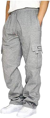מכנסי זיעה של Egmoda לגברים עם כיסים, מכנסיים מזדמנים מכנסיים רזים מכנסי טרנינג מכנסיים מכנסיים ארוכים מכנסי מטען מכנסיים