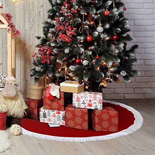 דיסק גולף אוהב חצאית עץ חג המולד אדום חצאית עץ חג המולד עגול עם קצה משולב לקישוטי חצר חיצוניים מקורה