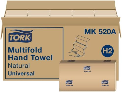Tork Xpress Multipold Multipold מגבת לבנה H2, סופגת, 16 x 135 גיליונות, MB579 ומגבת יד רב -גופנית H2 Natural, אוניברסלי,