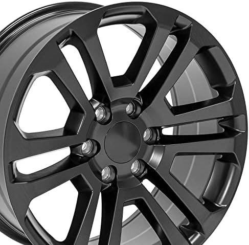 OE Wheels LLC 20 אינץ 'שפה מתאימה ל- GMC Sierra גלגל CV99 20x9 Hollander גלגל שחור 4741