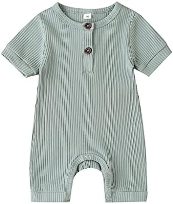 תינוק ילד ילדה 2 חבילה רומפר מוצק שרוול קצר/ארוך שרוול אחד סרבלים סרבלים בגדים